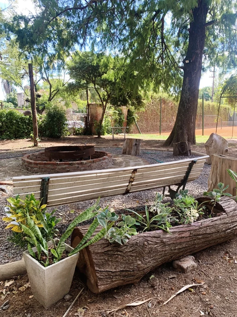 macetero en jardines de L'Aviron